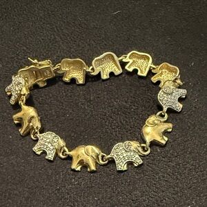 Gold and Silver Elephant Charm Bracelet